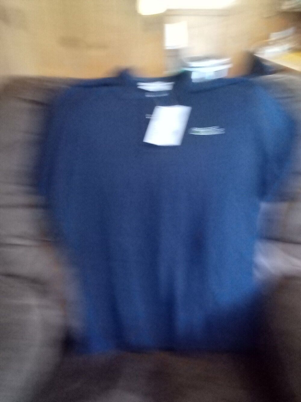Lacoste Size 6 L Marine Blue Short Sleeve Polo Shirt Cotton Logo